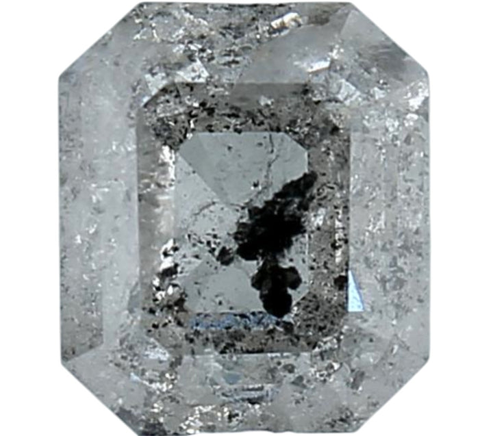 2.04 Carat Emerald Cut Salt & Pepper Diamond | Raw Smoke Grey Loose Stone | Modern Alternative Diamond for Geometric Engagement Ring