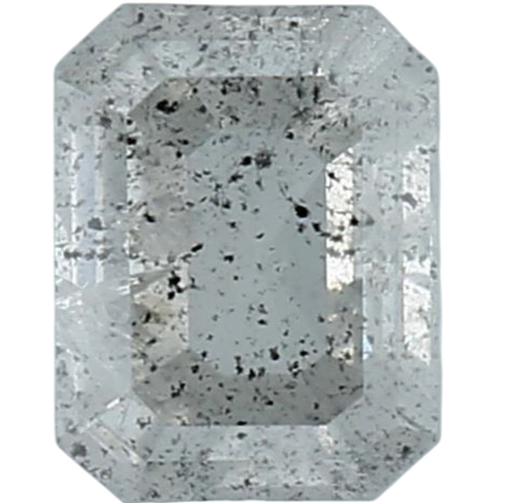 1.46 Carat Salt and Pepper Emerald Diamond, Natural Galaxy Grey Loose Stone, Rustic Raw Look Diamond for Custom Engagement Ring, Earth Mined