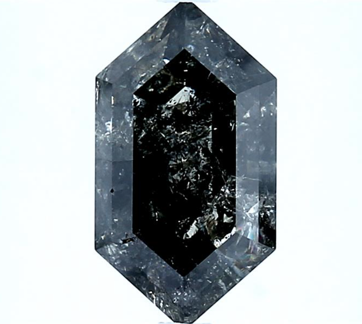 Salt and Pepper Diamond, 2.03 Ct Natural Gray Color Hexagon Cut Diamond for Engagement Ring, Earth Mined Diamond for Ring, Gift for Her