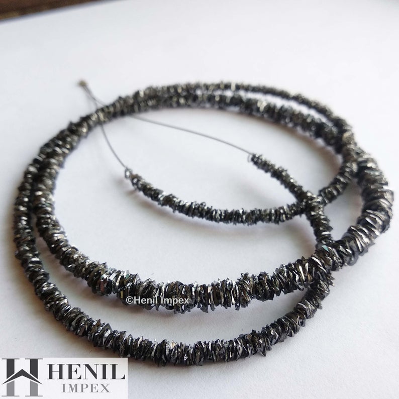 12+ Ct Fancy Black Raw Diamond Rings, Beautiful Bangle Cut, Loose Rough Diamond 7" Bracelet