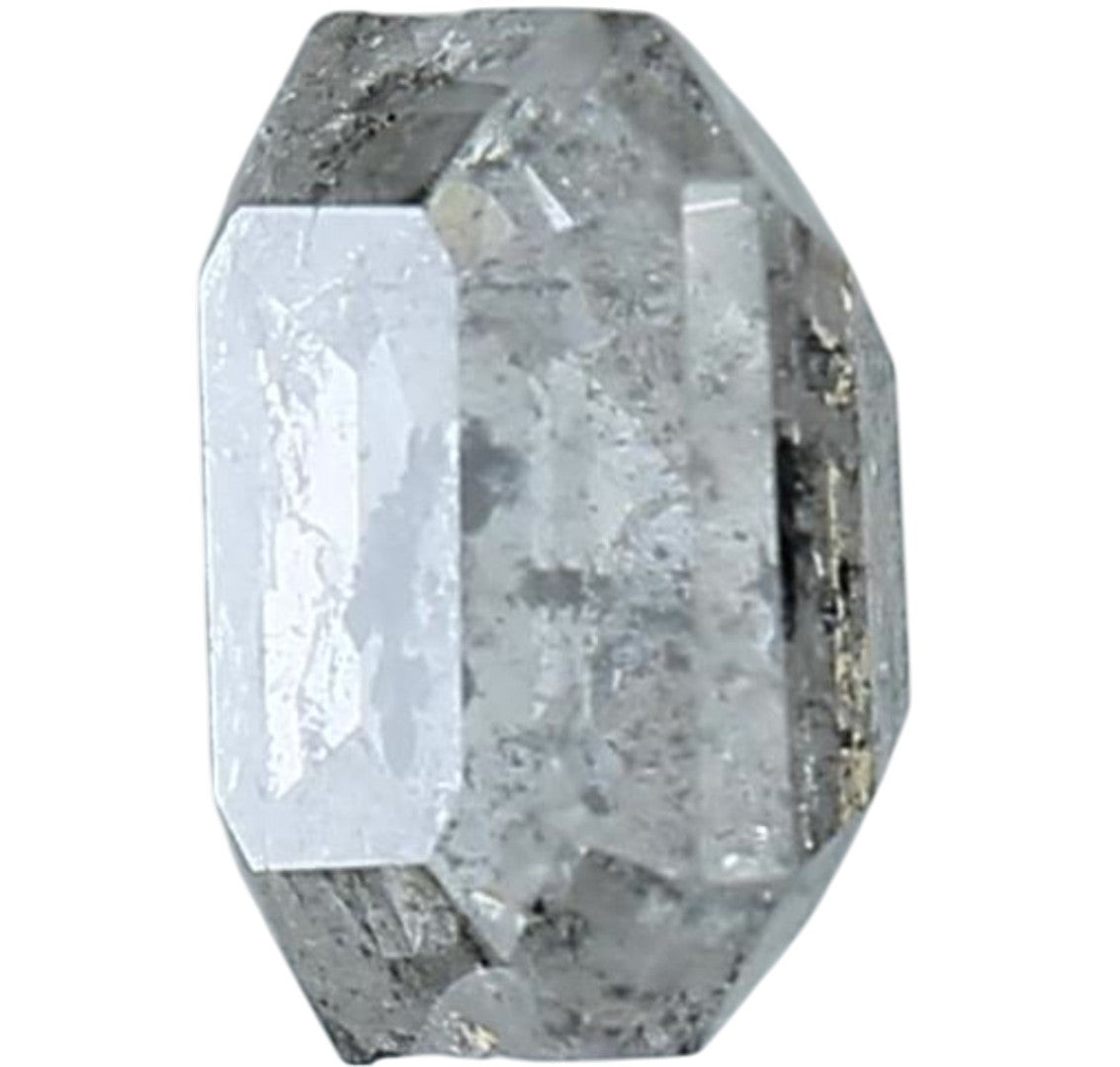 2.04 Carat Emerald Cut Salt & Pepper Diamond | Raw Smoke Grey Loose Stone | Modern Alternative Diamond for Geometric Engagement Ring