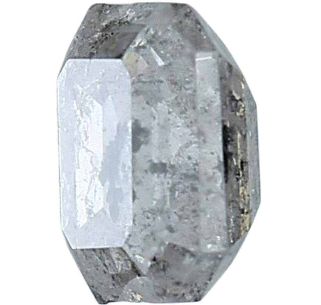 2.04 Carat Emerald Cut Salt & Pepper Diamond | Raw Smoke Grey Loose Stone | Modern Alternative Diamond for Geometric Engagement Ring