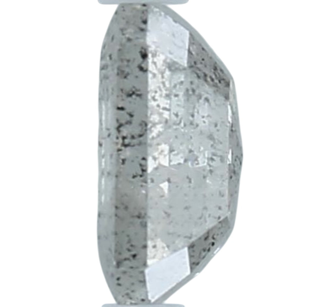 1.46 Carat Salt and Pepper Emerald Diamond, Natural Galaxy Grey Loose Stone, Rustic Raw Look Diamond for Custom Engagement Ring, Earth Mined