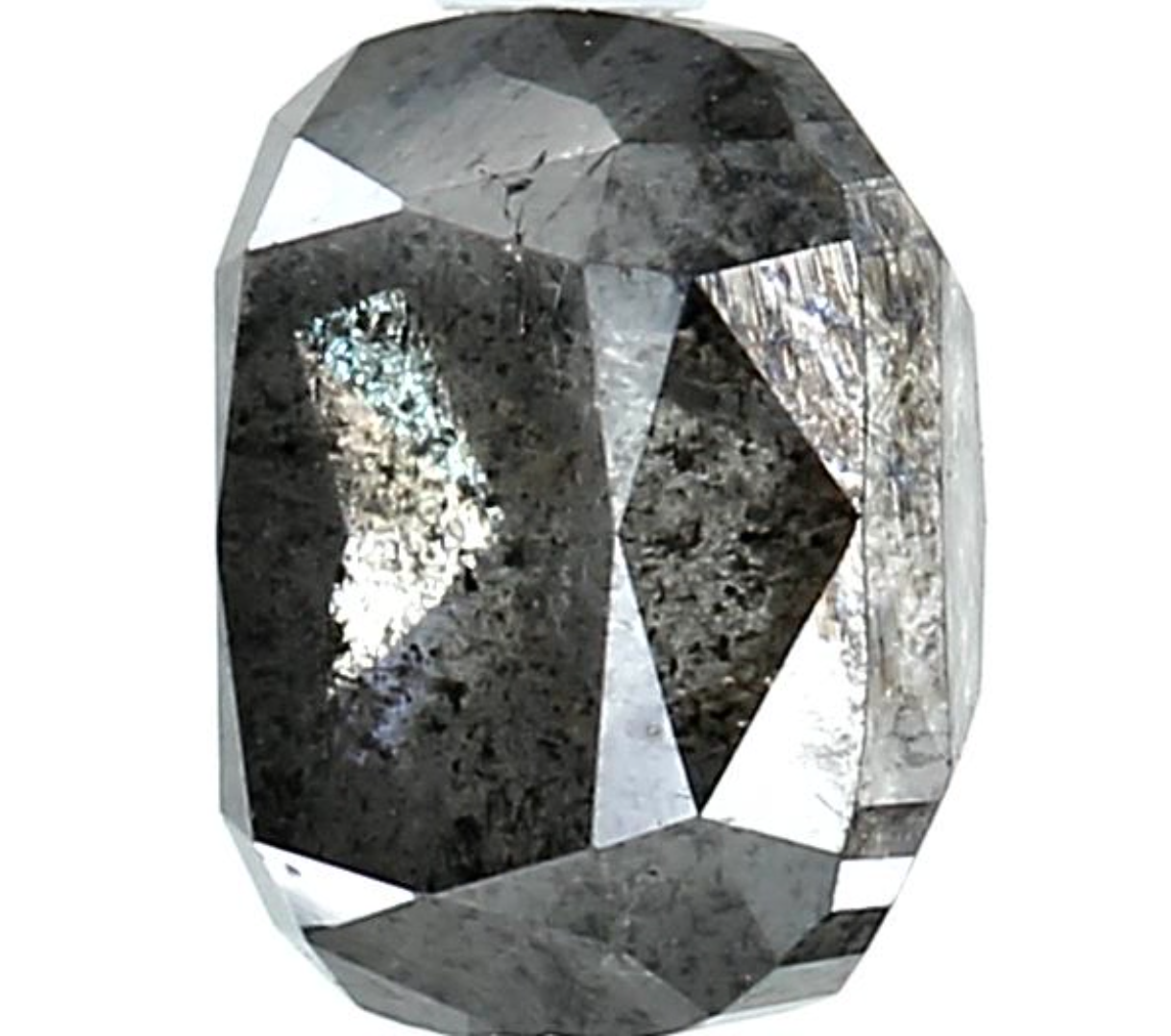 2.50 Ct Natural Gray Cushion Diamond, Salt and Pepper Loose Diamond for Unique Ring, Square Grey Diamond