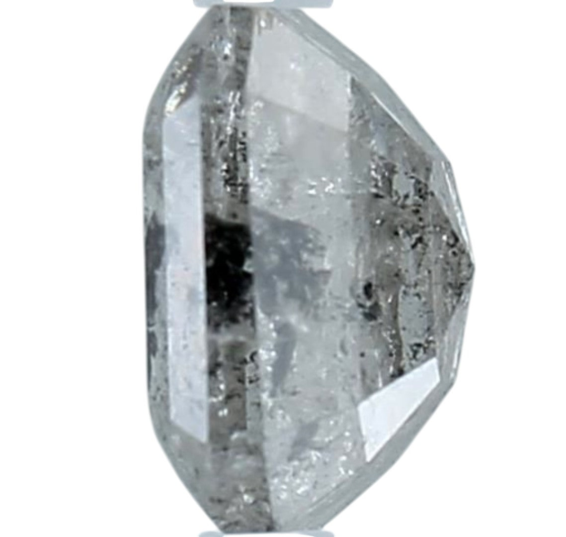2.04 Carat Emerald Cut Salt & Pepper Diamond | Raw Smoke Grey Loose Stone | Modern Alternative Diamond for Geometric Engagement Ring