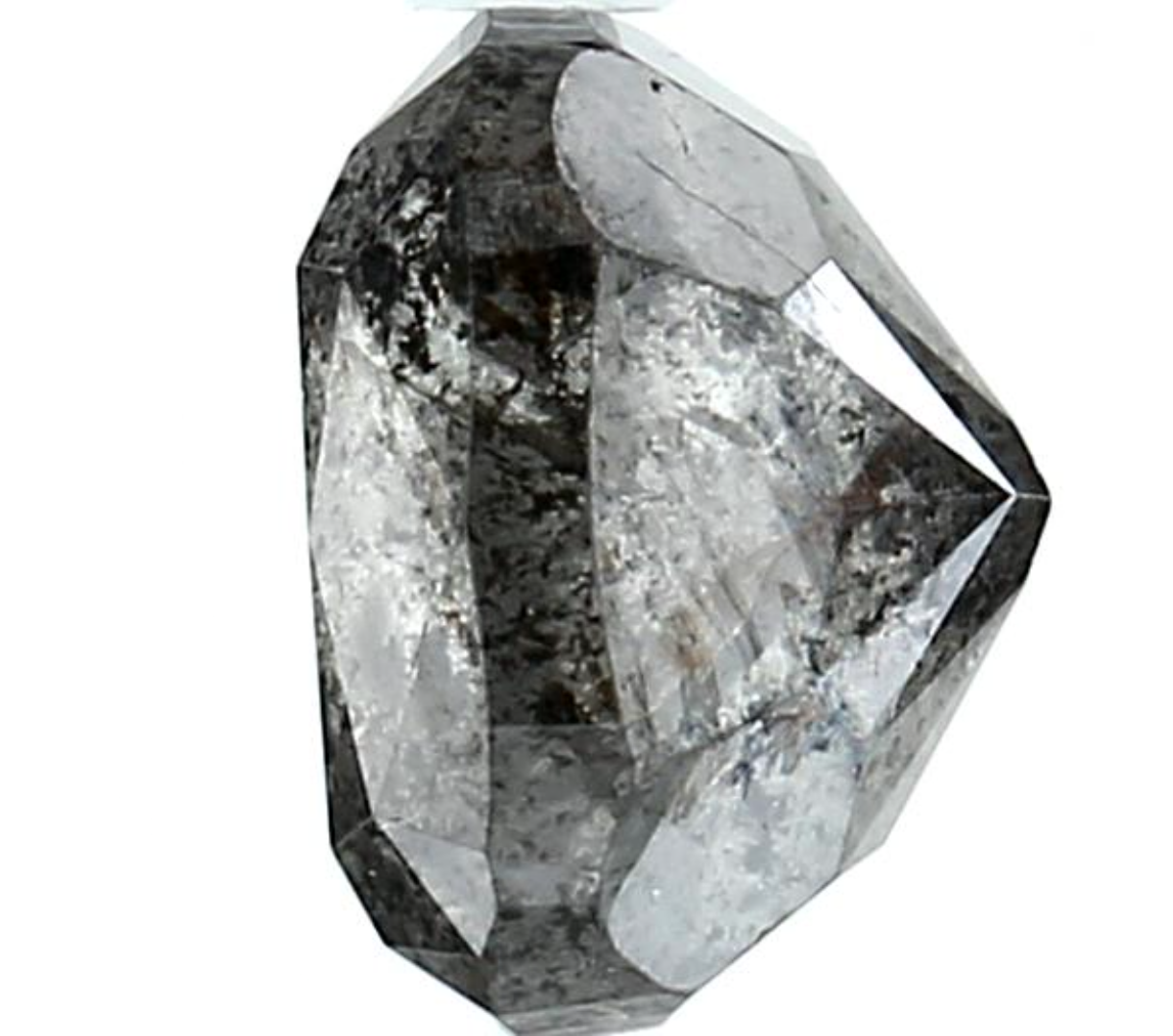 2.50 Ct Natural Gray Cushion Diamond, Salt and Pepper Loose Diamond for Unique Ring, Square Grey Diamond