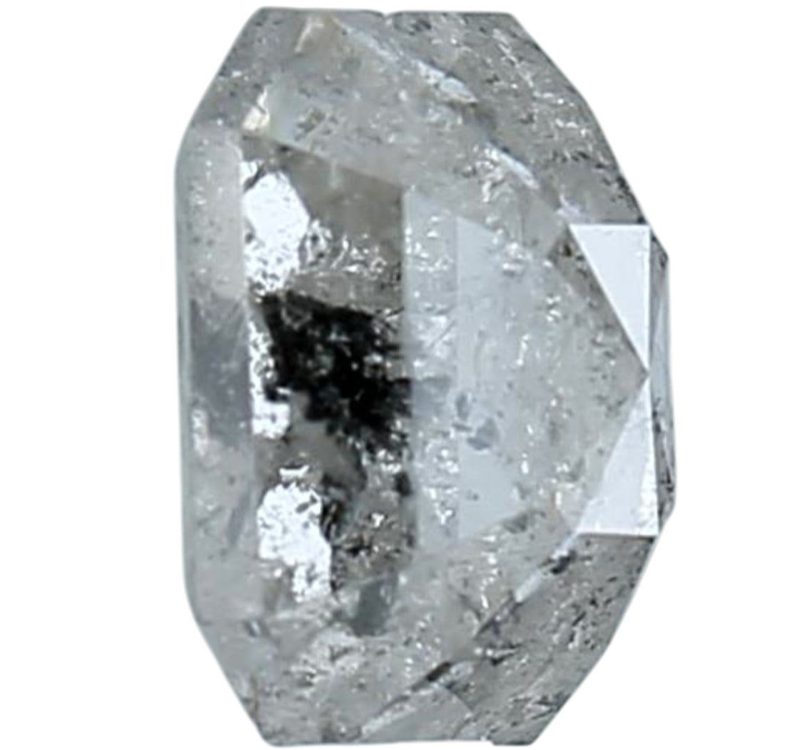 2.04 Carat Emerald Cut Salt & Pepper Diamond | Raw Smoke Grey Loose Stone | Modern Alternative Diamond for Geometric Engagement Ring