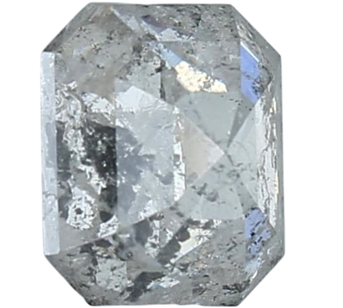 2.04 Carat Emerald Cut Salt & Pepper Diamond | Raw Smoke Grey Loose Stone | Modern Alternative Diamond for Geometric Engagement Ring