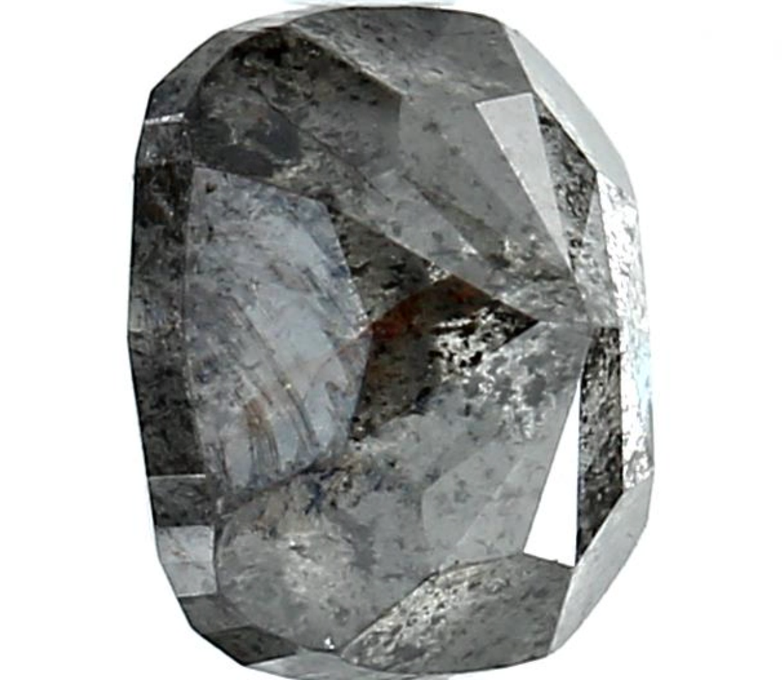 2.50 Ct Natural Gray Cushion Diamond, Salt and Pepper Loose Diamond for Unique Ring, Square Grey Diamond