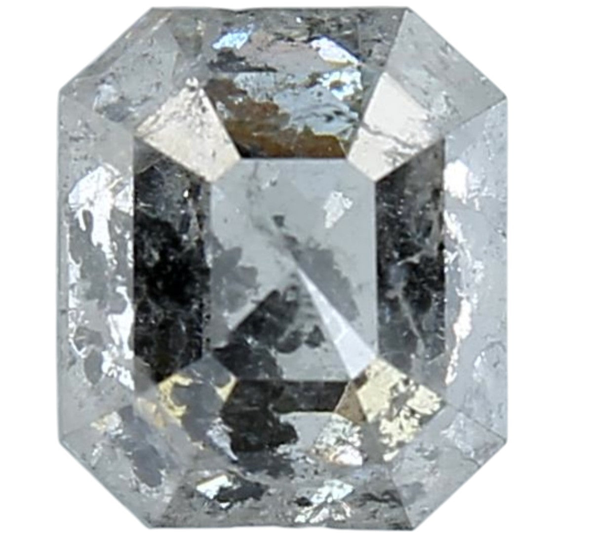 2.04 Carat Emerald Cut Salt & Pepper Diamond | Raw Smoke Grey Loose Stone | Modern Alternative Diamond for Geometric Engagement Ring