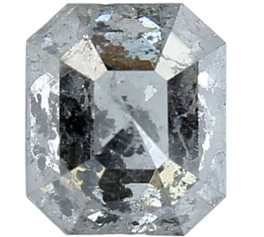 2.04 Carat Emerald Cut Salt & Pepper Diamond | Raw Smoke Grey Loose Stone | Modern Alternative Diamond for Geometric Engagement Ring