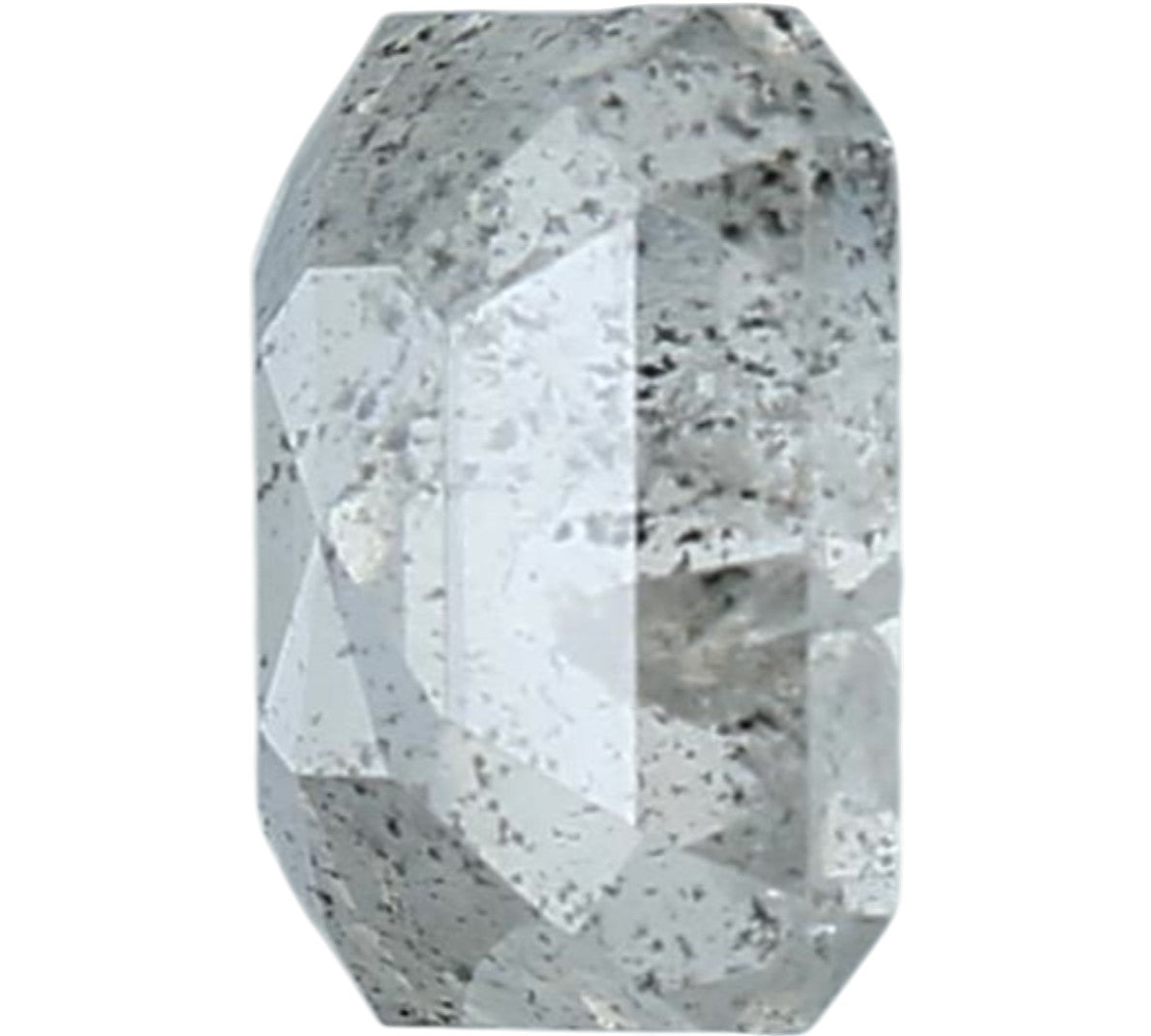1.46 Carat Salt and Pepper Emerald Diamond, Natural Galaxy Grey Loose Stone, Rustic Raw Look Diamond for Custom Engagement Ring, Earth Mined