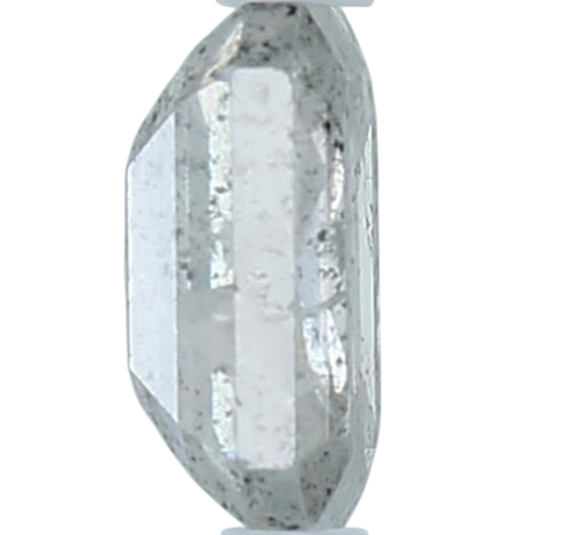 1.46 Carat Salt and Pepper Emerald Diamond, Natural Galaxy Grey Loose Stone, Rustic Raw Look Diamond for Custom Engagement Ring, Earth Mined