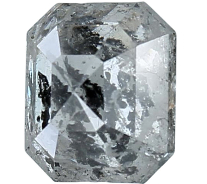 2.04 Carat Emerald Cut Salt & Pepper Diamond | Raw Smoke Grey Loose Stone | Modern Alternative Diamond for Geometric Engagement Ring