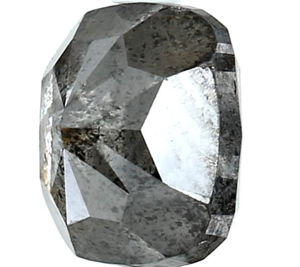 2.50 Ct Natural Gray Cushion Diamond, Salt and Pepper Loose Diamond for Unique Ring, Square Grey Diamond