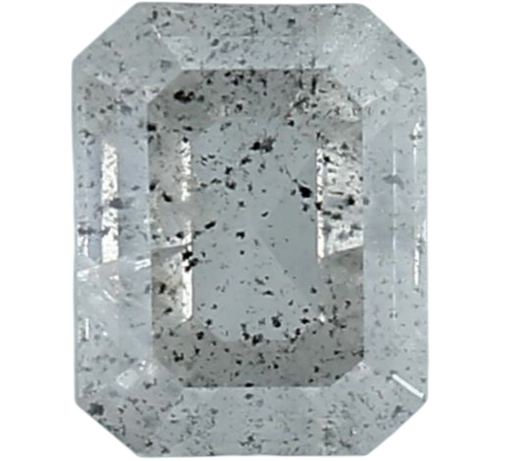 1.46 Carat Salt and Pepper Emerald Diamond, Natural Galaxy Grey Loose Stone, Rustic Raw Look Diamond for Custom Engagement Ring, Earth Mined