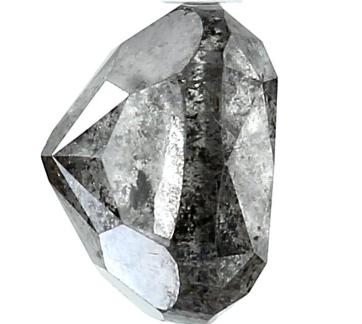 2.50 Ct Natural Gray Cushion Diamond, Salt and Pepper Loose Diamond for Unique Ring, Square Grey Diamond