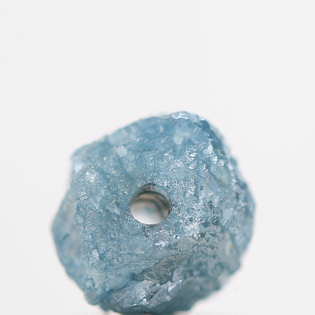 Fancy Blue Color Rough Diamond Beads with 1 MM Drilled Hole, Natural Loose Diamond, Blue Diamond, 0.93 Carat