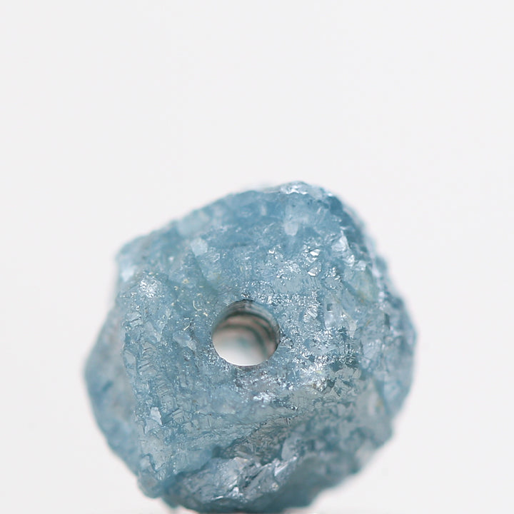 Fancy Blue Color Rough Diamond Beads with 1 MM Drilled Hole, Natural Loose Diamond, Blue Diamond, 0.93 Carat