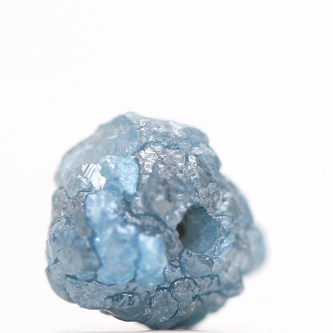 0.85 Carat Fancy Blue Color Rough Diamond Beads with 1 MM Drilled Hole