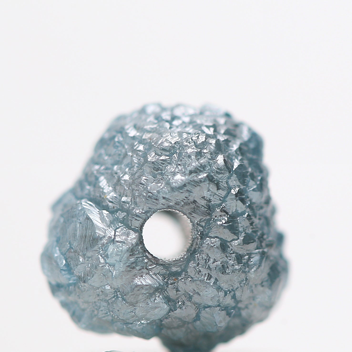 1.23 Carat Rare Fancy Blue Color Rough Diamond Beads Wt 1 MM Drilled Hole, Natural Loose Diamond