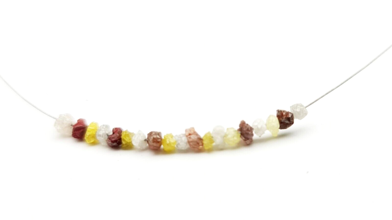 2.05 Ct Lot 1.50-2.50 MM Natural Red Yellow White Color Raw Rough Loose Diamond Beads with Drilled Hole