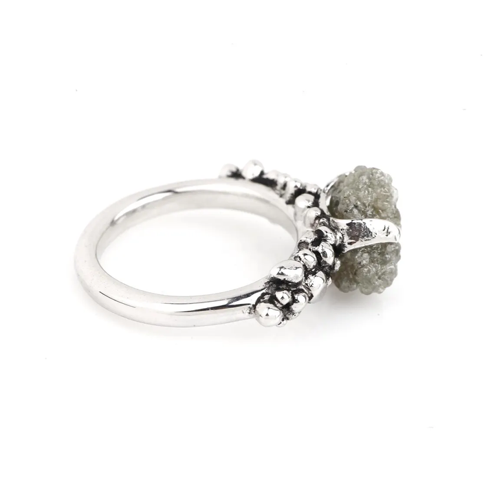 5.14 Ct Raw Triangle Diamond Ring, 14K Gold Engagement Ring, Natural Rough Gray Diamond Ring, Gift for Her