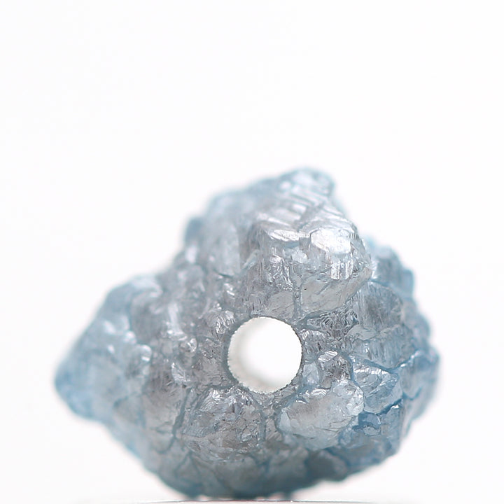 0.85 Carat Fancy Blue Color Rough Diamond Beads with 1 MM Drilled Hole