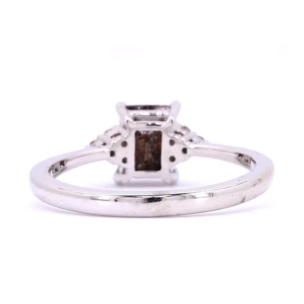 Raw Diamond Ring, 14K Gold Engagement Ring, Natural Brown Crystal Rough Diamond Ring, Gift for Her