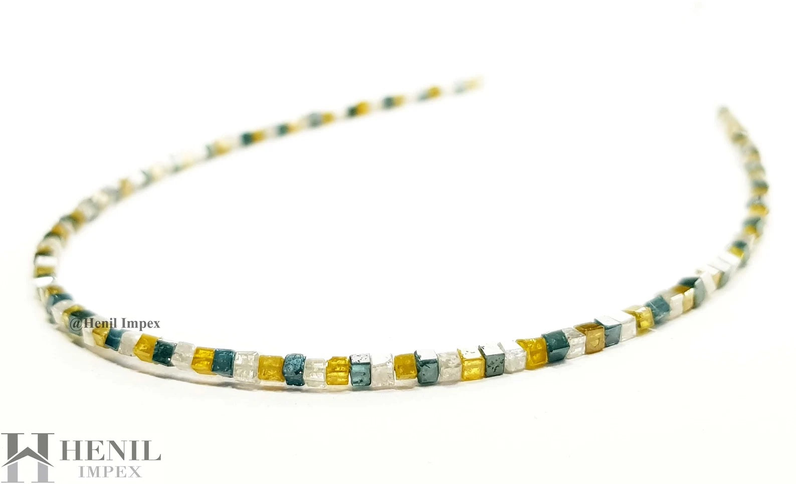7.00 Ct Natural Multi Color Cube Polished Loose Diamond Beads 7" Bracelet wt Silver Clasp, Gift for Her