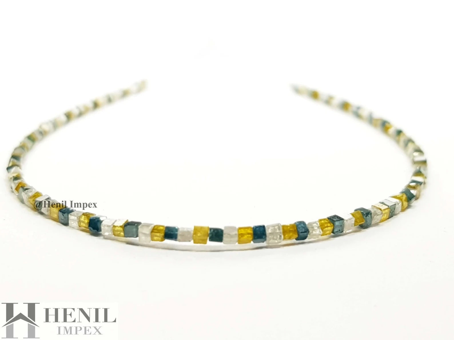 7.00 Ct Natural Multi Color Cube Polished Loose Diamond Beads 7" Bracelet wt Silver Clasp, Gift for Her