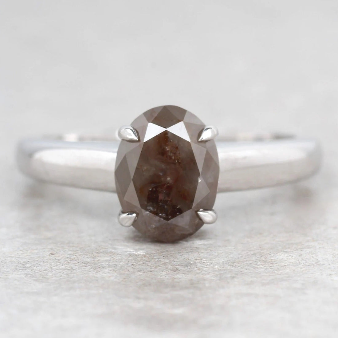 2.54 Ct Rustic Diamond Ring, 14K Gold Anniversary Ring, Natural Oval Diamond Engagement Ring, Gift for Her