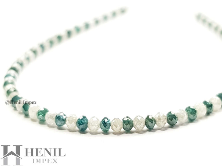 9.02 Ct Natural White Blue Color Round Polished Loose Diamond Beads 7" Bracelet wt Silver Clasp