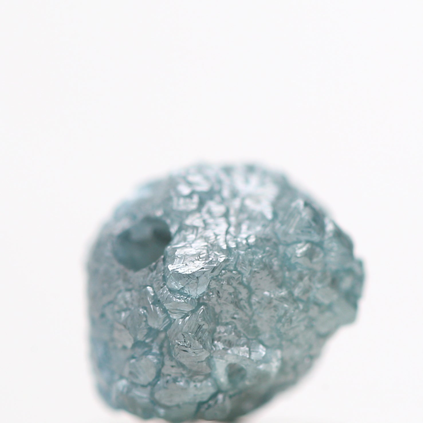 1.08 TCW Fancy Blue Color Rough Diamond Beads with 1 MM Drilled Hole