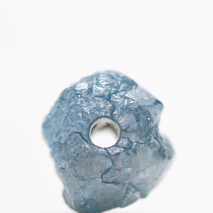 0.85 Carat Fancy Blue Color Rough Diamond Beads Wt 1 MM Drilled Hole