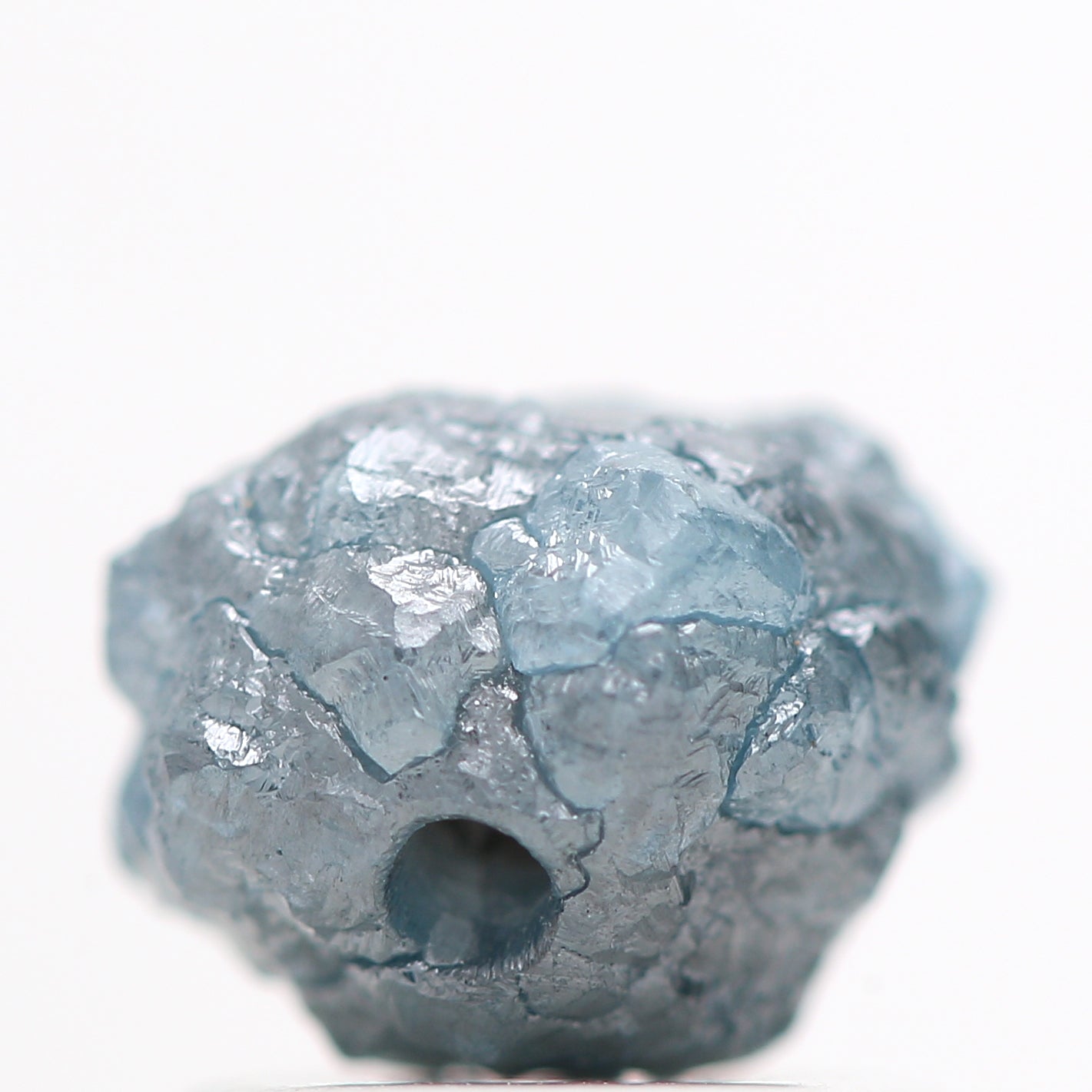 1.45 Carat Natural Blue Rough Diamond Beads with 1 MM Drilled Hole, Natural Loose Diamond