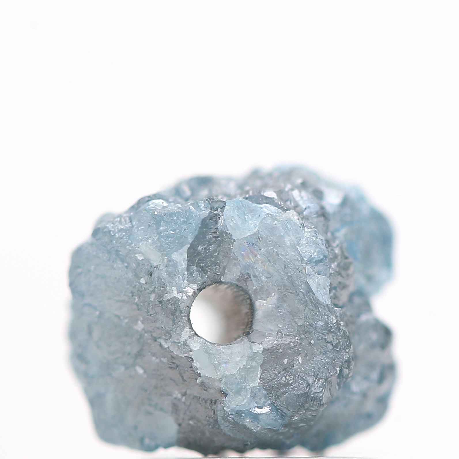1.53 Cts Wholesale Natural Blue Rough Diamond Beads with 1 MM Drilled Hole For Jewelry