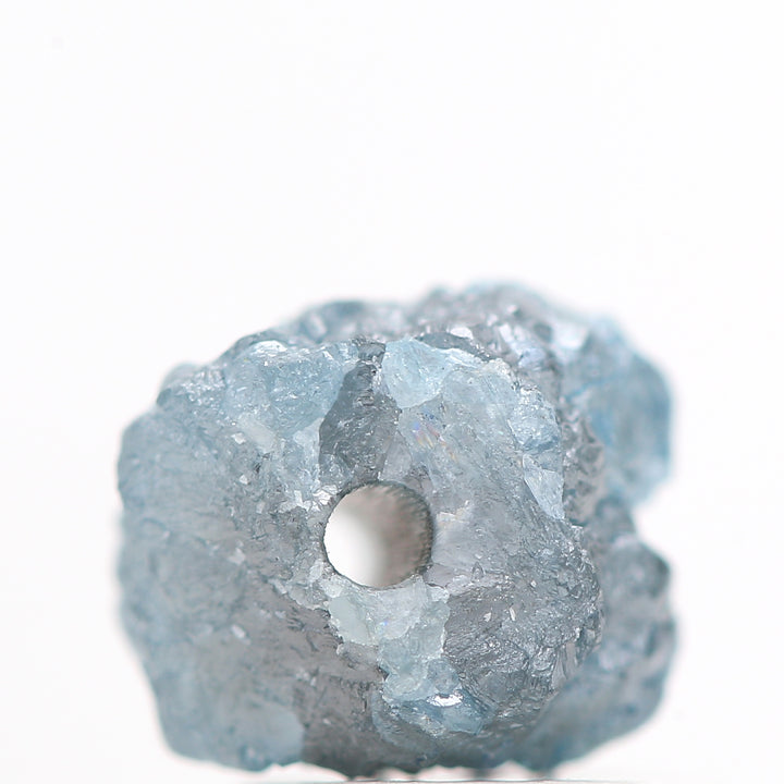 1.53 Cts Wholesale Natural Blue Rough Diamond Beads with 1 MM Drilled Hole For Jewelry