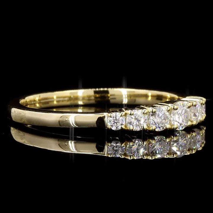 14k Gold White Diamond Band Ring, Natural Raw Round Diamond Cluster, Unique Handmade Gold Jewelry, Certified Diamond Engagement Gift for Her