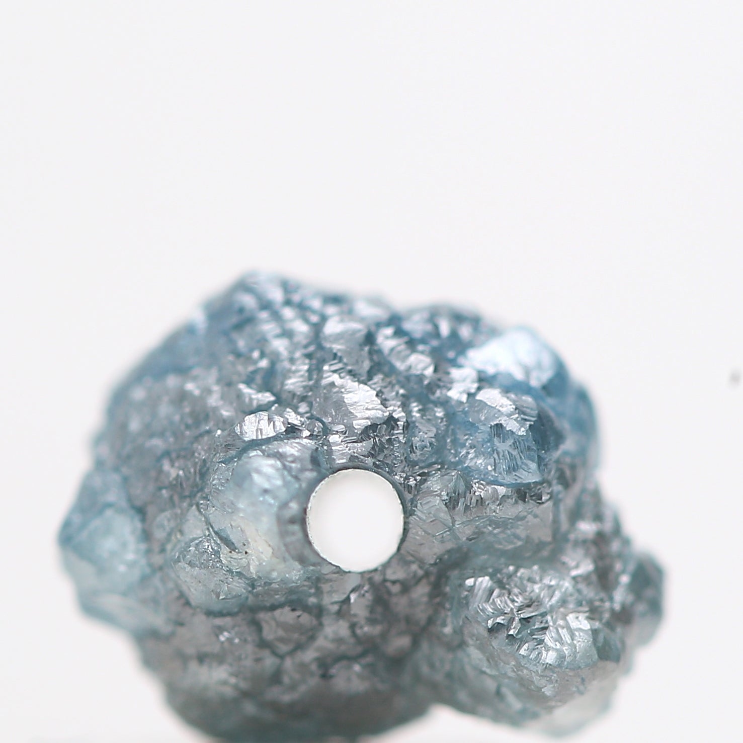 Blue Diamond , 1.18 Carat Fancy Blue Color Rough Loose Diamond Beads wt 1 MM Drilled Hole