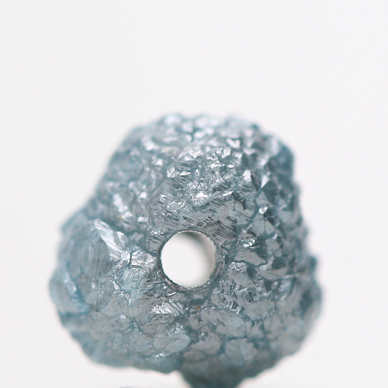 1.23 Carat Rare Fancy Blue Color Rough Diamond Beads Wt 1 MM Drilled Hole, Natural Loose Diamond