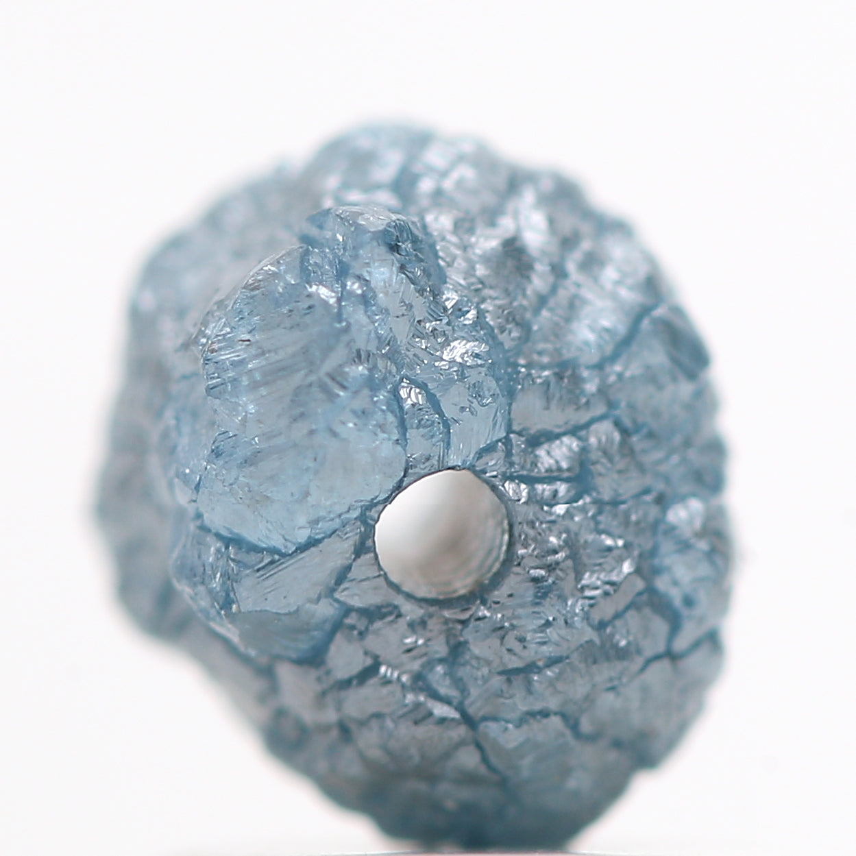 1.14 Carat Rare Natural Blue Color Rough Diamond Beads with 1 MM Drilled Hole for Jewelry