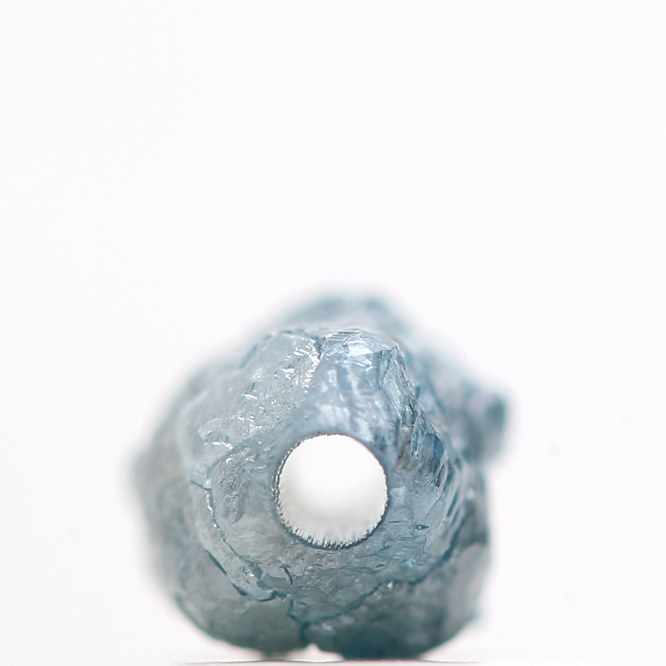 0.80 Cts Wholesale Fancy Blue Color Rough Diamond Beads wt 1 MM Drilled Hole, Natural Loose Diamond