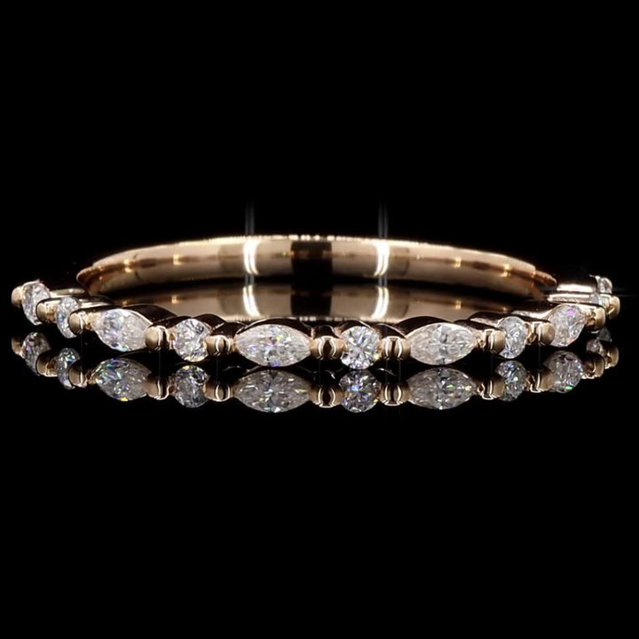 14k Gold White Diamond Ring, Natural Marquise Diamond Cluster, Unique Handmade Gold Jewelry, Rare Diamond Engagement Ring, Gift for Her
