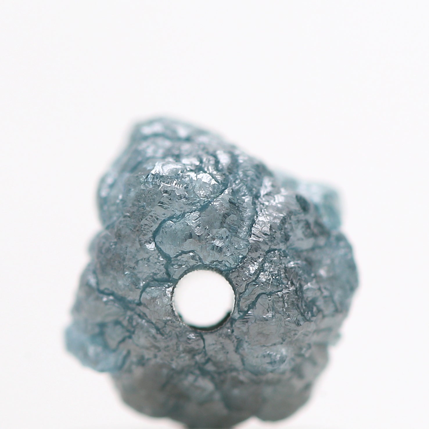 1.08 Carat Natural Blue Rough Diamond Beads wt 1.00 MM Drilled Hole, Natural Loose Diamond