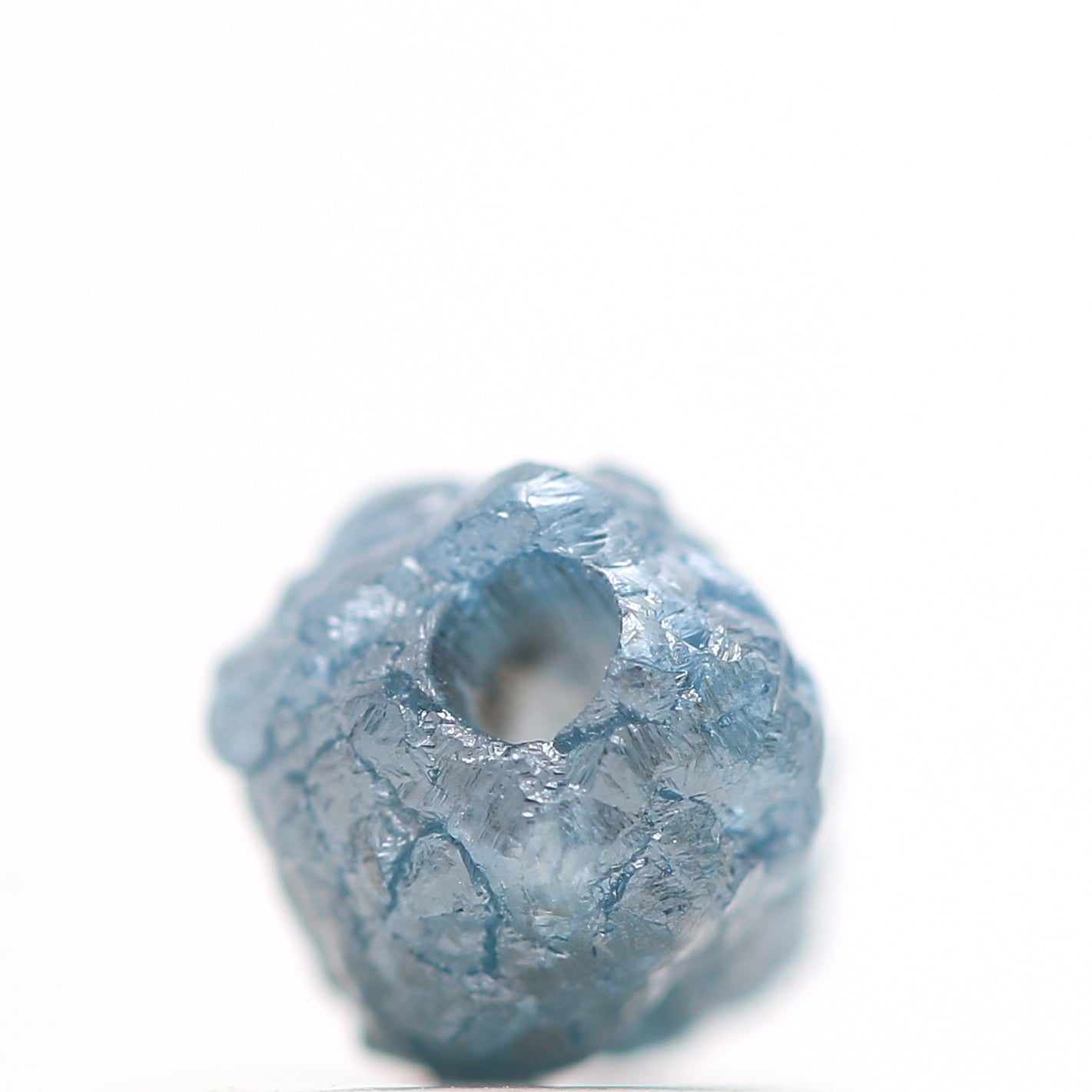 0.81 Cts Wholesale Natural Blue Diamond, Fancy Blue Color Rough Diamond Beads with 1 MM Drilled Hole