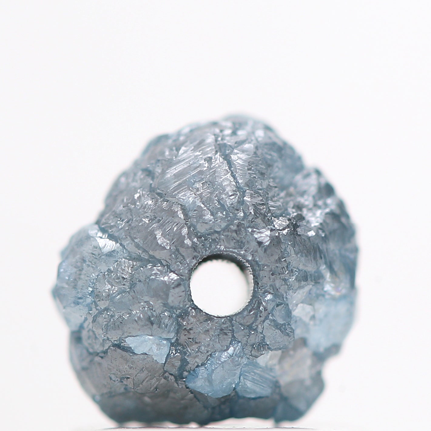 1.01 Ct Natural Blue Raw Rough Loose Diamond Beads with Drilled Hole for Jewelry