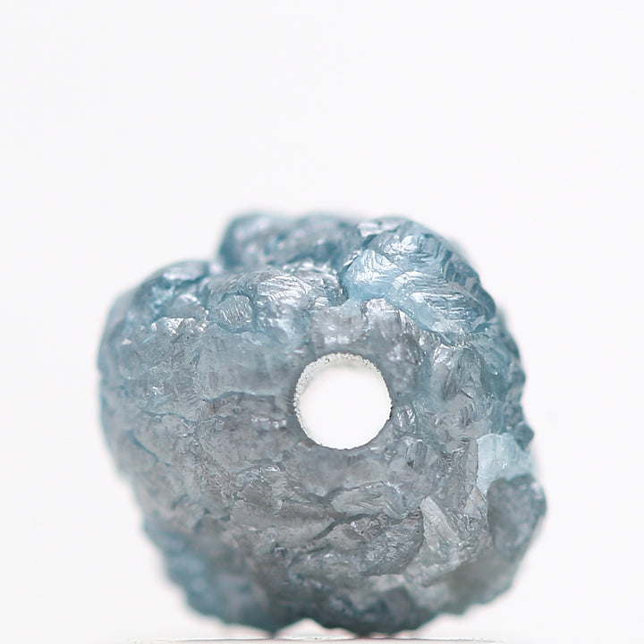 1.02 Carat Fancy Blue Color Rough Loose Diamond Beads with 1 MM Drilled Hole for Necklace