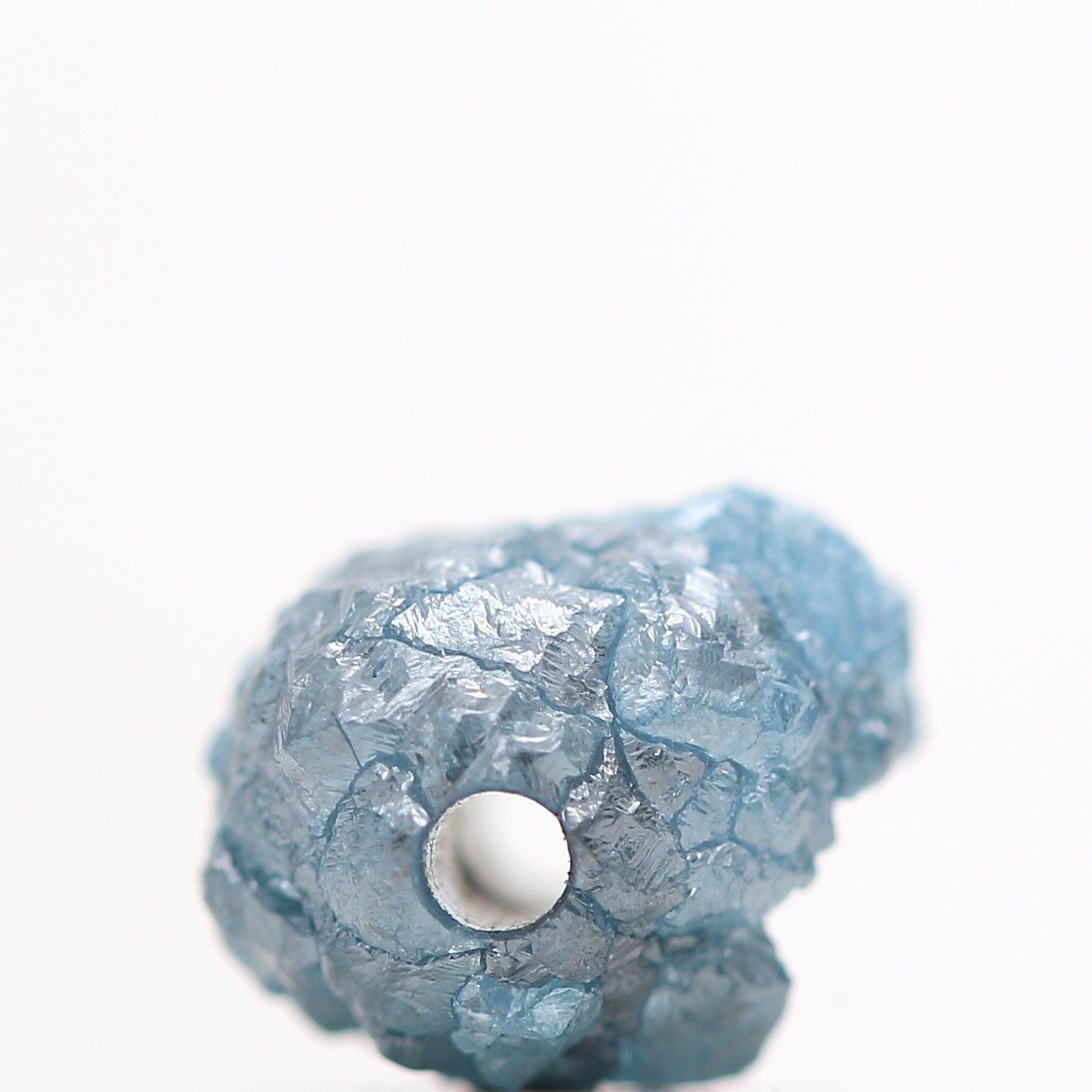 0.86 Ct Conflict Free Natural Blue Rough Loose Diamond Wt Drilled Hole