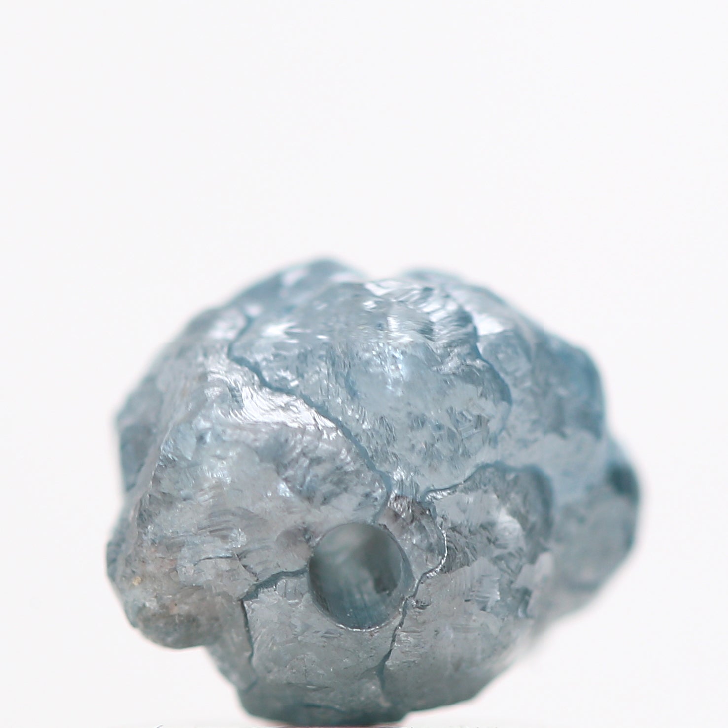 1.13 Carat Big Natural Blue Diamond, Fancy Blue Color Rough Diamond Beads Wt 1 MM Drilled Hole